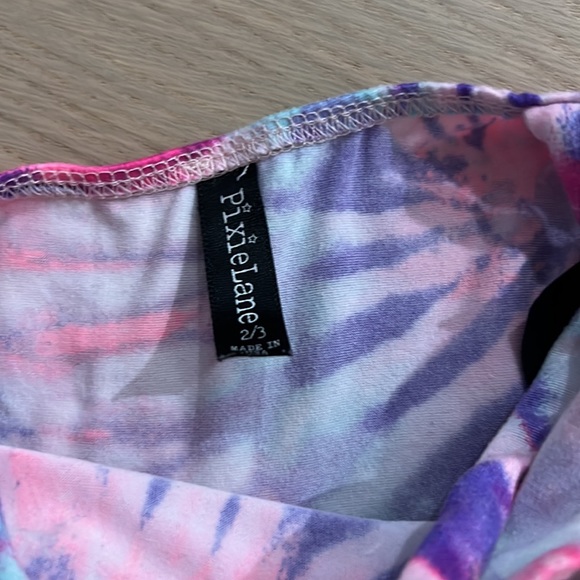 Pixie Lane Tie Dye Tulle Cross- Back Party Princess Dress 2/3 - Picture 7 of 8